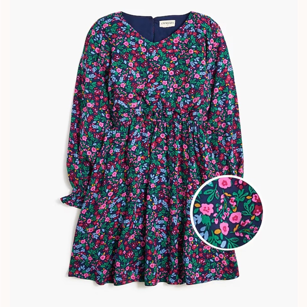 Like new sz 14 Crewcuts Floral Kids Dress - Blue and Pink